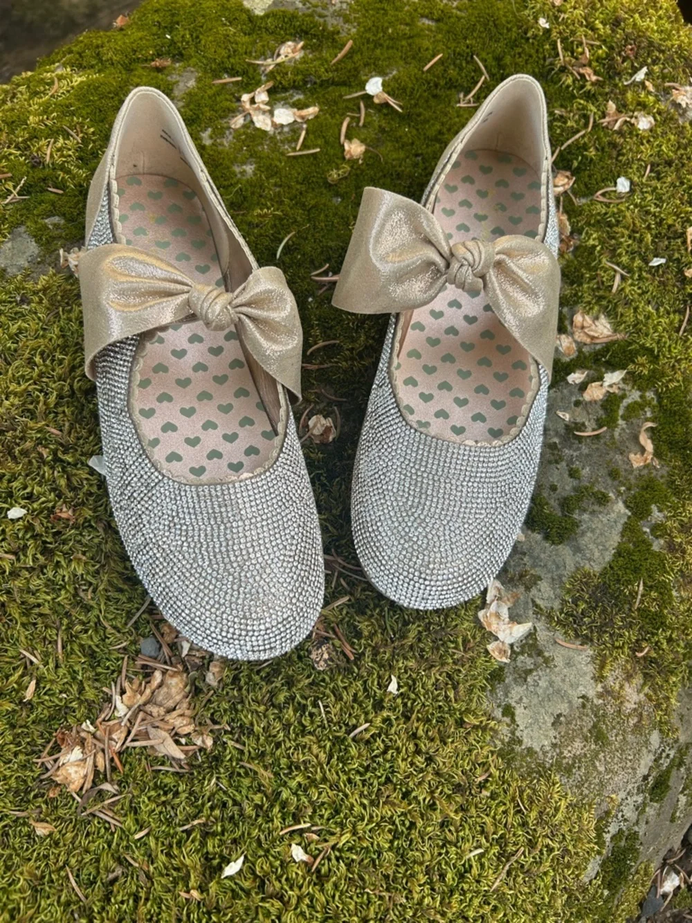 Dream Pairs Sparkling Rhinestone Girls' Bow Mary Jane Flats